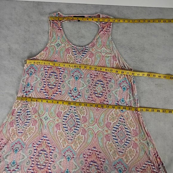 Ellen Tracy Women's Open Back Lightweight Multicolor Sleeveless Midi Dress XL - Picture 8 of 12